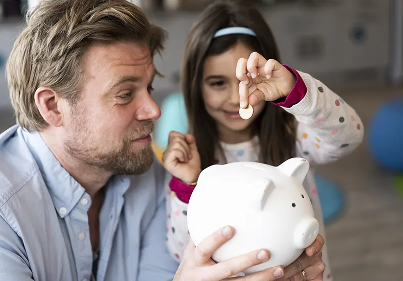 teen girl saving money